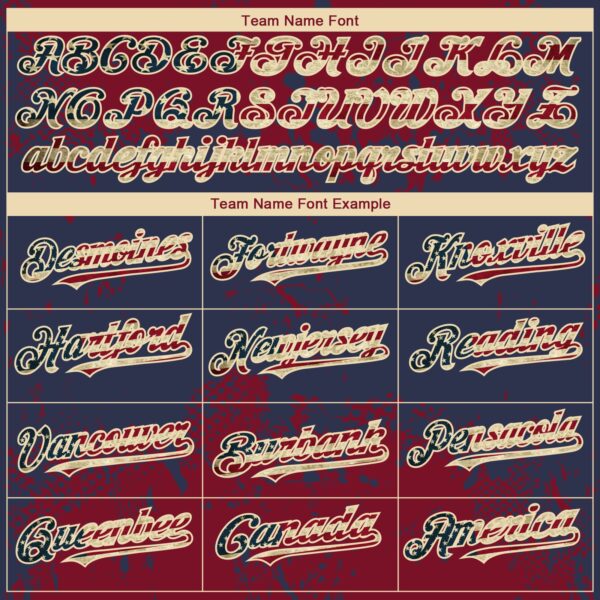Custom Crimson Vintage USA Flag Navy-Cream Abstract Splatter Grunge Paint Authentic Baseball Jersey