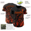 Custom Black Orange Paint Stroke Grunge Streak Authentic Baseball Jersey
