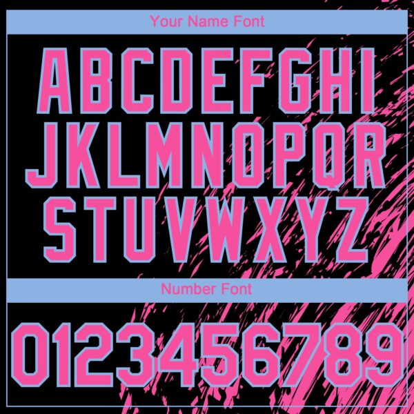 Custom Black Pink-Light Blue Paint Stroke Grunge Streak Authentic Baseball Jersey