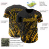 Custom Black Gold Paint Stroke Grunge Streak Authentic Baseball Jersey