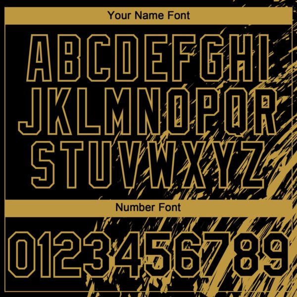 Custom Black Old Gold Paint Stroke Grunge Streak Authentic Baseball Jersey