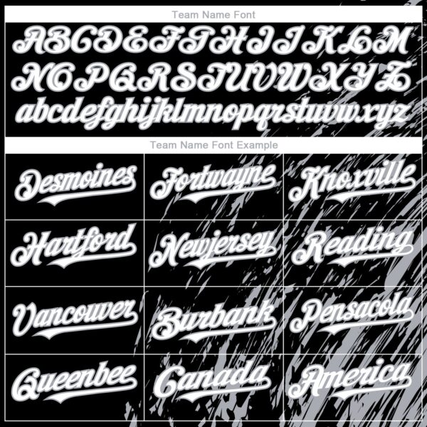 Custom Black White-Gray Paint Stroke Grunge Streak Authentic Baseball Jersey