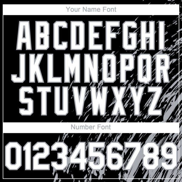 Custom Black White-Gray Paint Stroke Grunge Streak Authentic Baseball Jersey