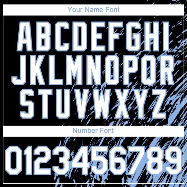 Custom Black White-Light Blue Paint Stroke Grunge Streak Authentic Baseball Jersey