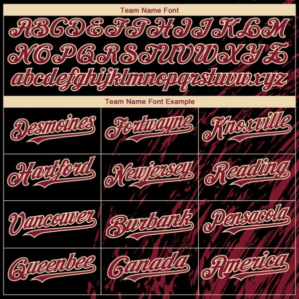 Custom Black Crimson-Cream Paint Stroke Grunge Streak Authentic Baseball Jersey