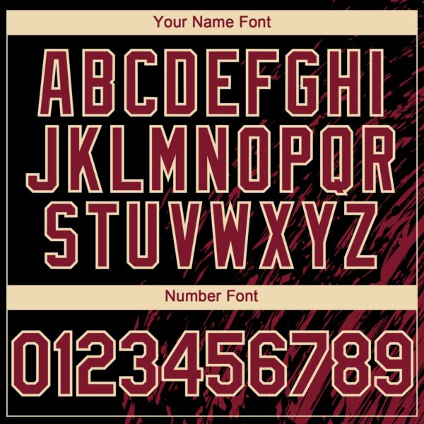 Custom Black Crimson-Cream Paint Stroke Grunge Streak Authentic Baseball Jersey