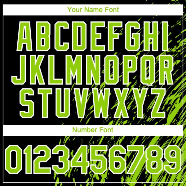 Custom Black Neon Green-White Paint Stroke Grunge Streak Authentic Baseball Jersey