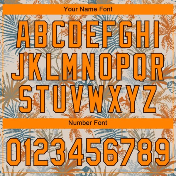 Custom Cream Bay Orange-Brown 3D Pattern Design Hawaii Palm Leaves Authentic Baseball Jersey