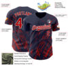 Custom Navy Red-White Paint Stroke Grunge Streak Authentic Baseball Jersey
