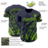 Custom Navy Neon Green Paint Stroke Grunge Streak Authentic Baseball Jersey