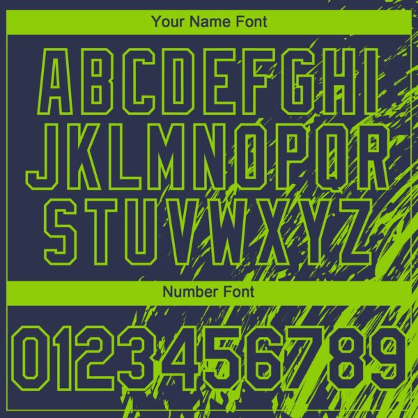 Custom Navy Neon Green Paint Stroke Grunge Streak Authentic Baseball Jersey