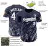 Custom Navy White-Gray Paint Stroke Grunge Streak Authentic Baseball Jersey