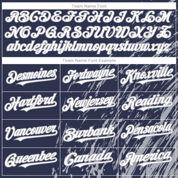 Custom Navy White-Gray Paint Stroke Grunge Streak Authentic Baseball Jersey