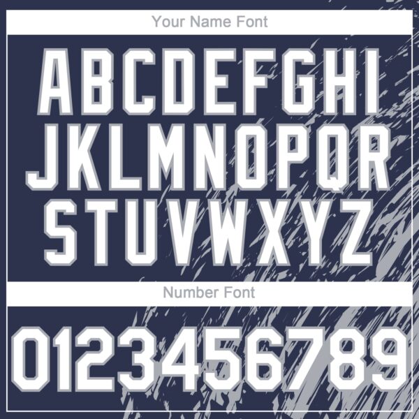 Custom Navy White-Gray Paint Stroke Grunge Streak Authentic Baseball Jersey