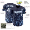 Custom Navy White-Light Blue Paint Stroke Grunge Streak Authentic Baseball Jersey