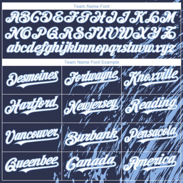 Custom Navy White-Light Blue Paint Stroke Grunge Streak Authentic Baseball Jersey