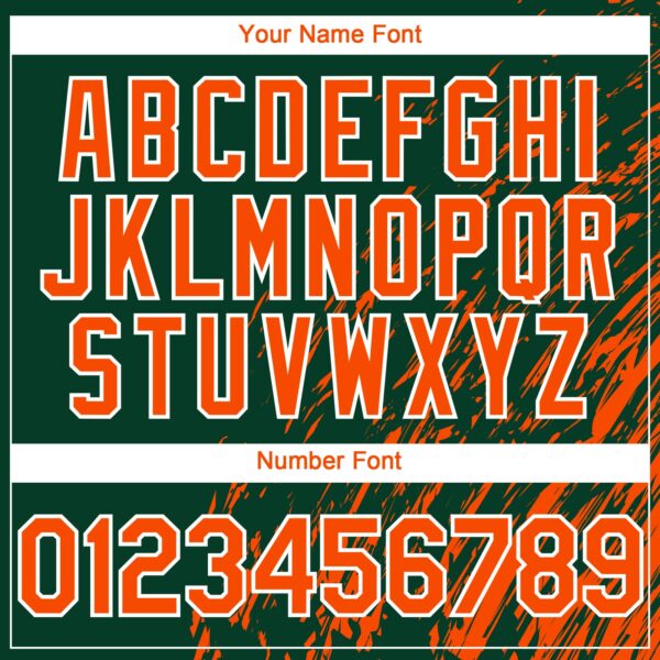 Custom Green Orange-White Paint Stroke Grunge Streak Authentic Baseball Jersey