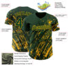 Custom Green Gold Paint Stroke Grunge Streak Authentic Baseball Jersey