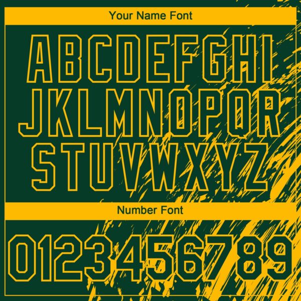 Custom Green Gold Paint Stroke Grunge Streak Authentic Baseball Jersey