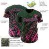 Custom Green Pink Paint Stroke Grunge Streak Authentic Baseball Jersey