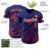 Custom Royal Red-White Paint Stroke Grunge Streak Authentic Baseball Jersey