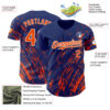 Custom Royal Orange-White Paint Stroke Grunge Streak Authentic Baseball Jersey