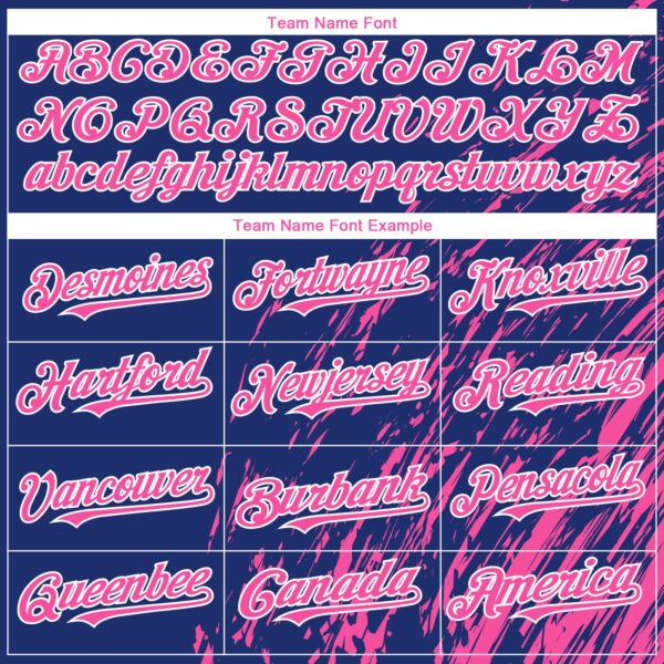 Custom Royal Pink-White Paint Stroke Grunge Streak Authentic Baseball Jersey