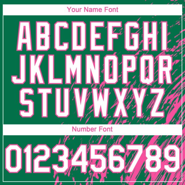 Custom Kelly Green White-Pink Paint Stroke Grunge Streak Authentic Baseball Jersey