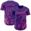 Custom Purple Pink Paint Stroke Grunge Streak Authentic Baseball Jersey