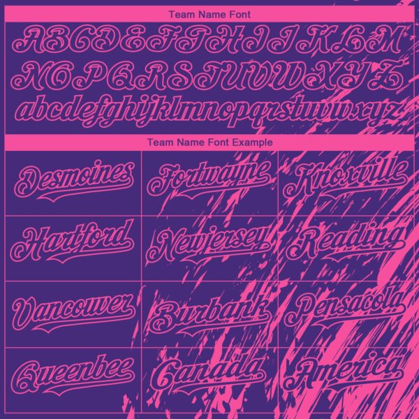 Custom Purple Pink Paint Stroke Grunge Streak Authentic Baseball Jersey