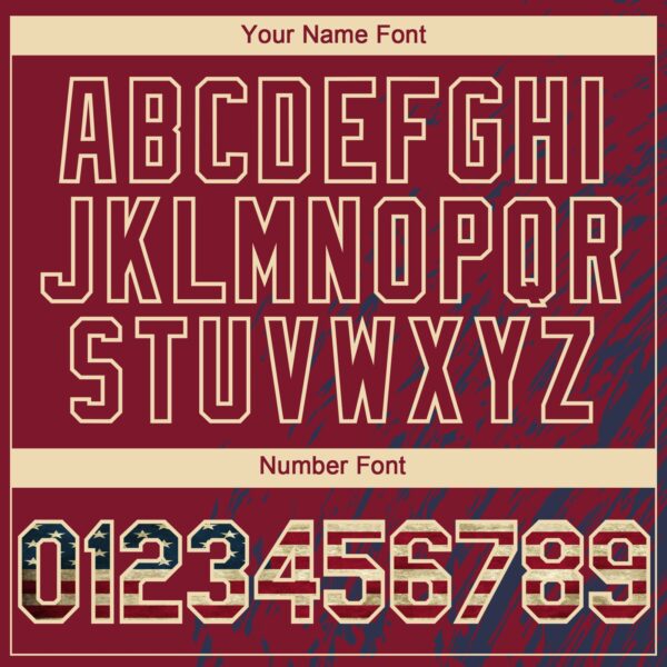 Custom Crimson Vintage USA Flag Navy-Cream Paint Stroke Grunge Streak Authentic Baseball Jersey