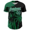 Custom Black Kelly Green-White Hawaii Palm Trees Tropical Coconut Authentic Baseball Jersey