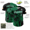 Custom Black Kelly Green-White Hawaii Palm Trees Tropical Coconut Authentic Baseball Jersey