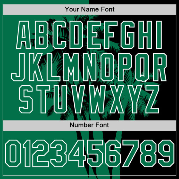 Custom Black Kelly Green-White Hawaii Palm Trees Tropical Coconut Authentic Baseball Jersey