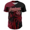 Custom Black Crimson-City Cream Hawaii Palm Trees Tropical Coconut Authentic Baseball Jersey