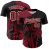 Custom Black Crimson-City Cream Hawaii Palm Trees Tropical Coconut Authentic Baseball Jersey