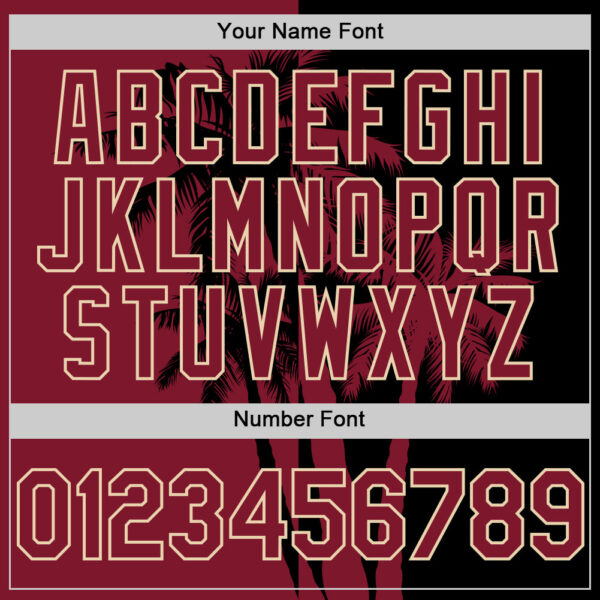 Custom Black Crimson-City Cream Hawaii Palm Trees Tropical Coconut Authentic Baseball Jersey