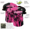 Custom Black Pink-White Hawaii Palm Trees Tropical Coconut Authentic Baseball Jersey