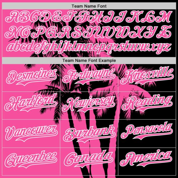 Custom Black Pink-White Hawaii Palm Trees Tropical Coconut Authentic Baseball Jersey