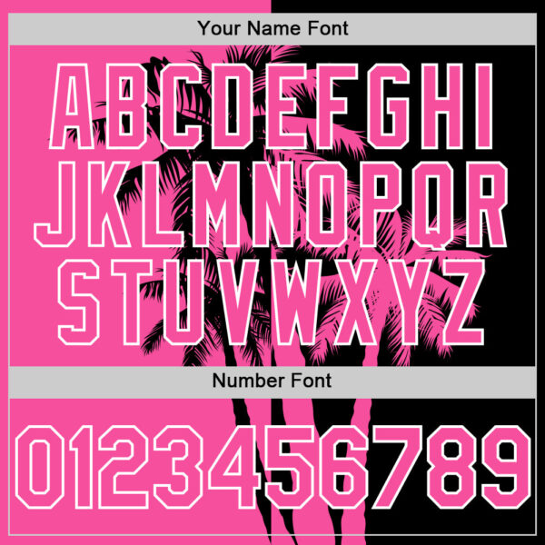 Custom Black Pink-White Hawaii Palm Trees Tropical Coconut Authentic Baseball Jersey