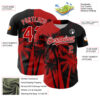 Custom Black Red-White Hawaii Palm Trees Tropical Coconut Authentic Baseball Jersey