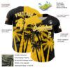 Custom Black Yellow-White Hawaii Palm Trees Tropical Coconut Authentic Baseball Jersey