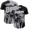 Custom Black Gray-White Hawaii Palm Trees Tropical Coconut Authentic Baseball Jersey