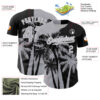Custom Black Gray-White Hawaii Palm Trees Tropical Coconut Authentic Baseball Jersey