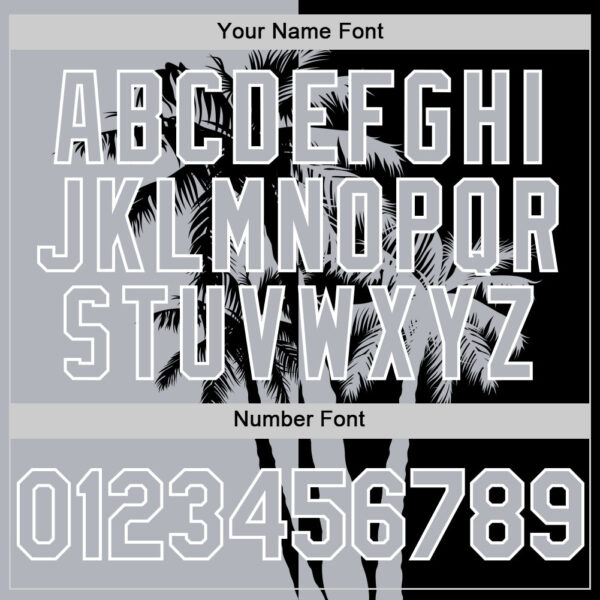 Custom Black Gray-White Hawaii Palm Trees Tropical Coconut Authentic Baseball Jersey