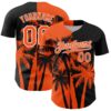 Custom Black Orange-White Hawaii Palm Trees Tropical Coconut Authentic Baseball Jersey