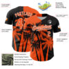 Custom Black Orange-White Hawaii Palm Trees Tropical Coconut Authentic Baseball Jersey