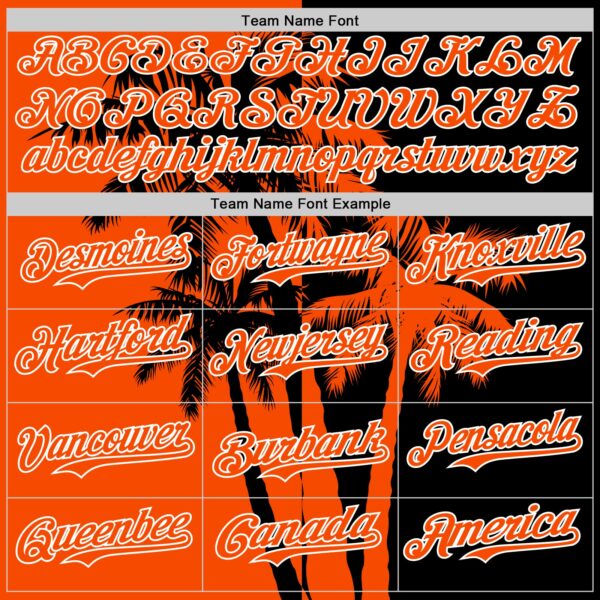 Custom Black Orange-White Hawaii Palm Trees Tropical Coconut Authentic Baseball Jersey