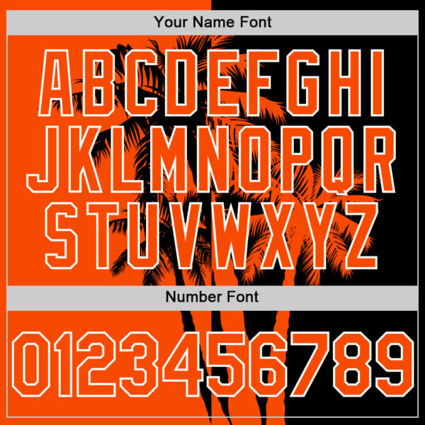 Custom Black Orange-White Hawaii Palm Trees Tropical Coconut Authentic Baseball Jersey