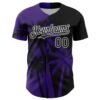 Custom Black Purple-White Hawaii Palm Trees Tropical Coconut Authentic Baseball Jersey